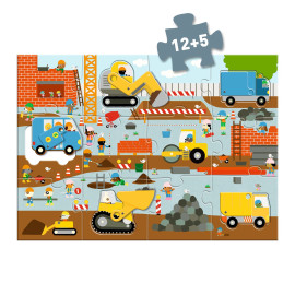 Puzzle gigante cantiere 12+5 Djeco