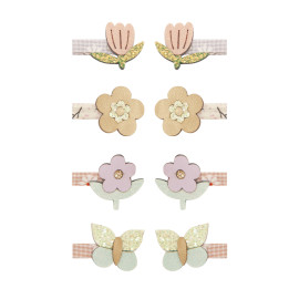 Set 8 mollette mini clips bouquet Mimi & Lula