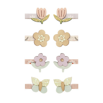 Set 8 mollette mini clips bouquet Mimi & Lula