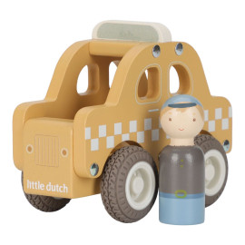 Taxi con personaggio in legno Little Dutch