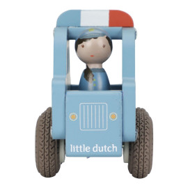 Macchina della polizia con personaggio in legno Little Dutch