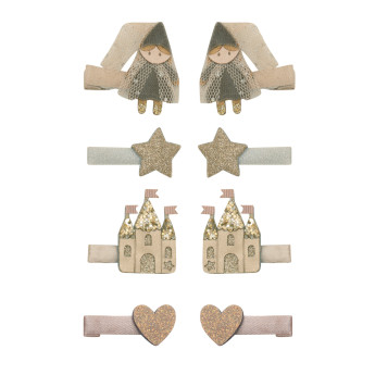 Set 8 mollette mini clips Princess & castel Mimi & Lula