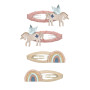 Set 4 mollette winged unicorn & rainbow clic clacs Mimi & Lula