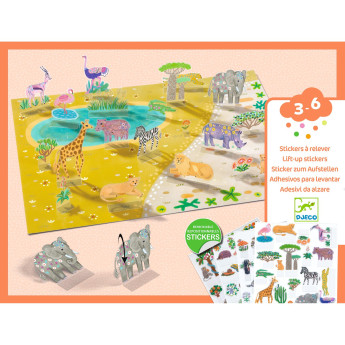 Stickers riposizionabili lift-up animali Djeco