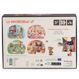 Set 4 puzzle bella giornata 4x12 pz Yes Minouchkas Moulin Roty
