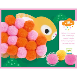 Kit collage pompom giganti animali Djeco