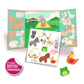 Stickers riposizionabili gli animali della fattoria Djeco