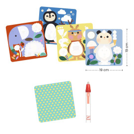 Schede con pennarello ad acqua cuccioli dal mondo Djeco