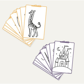 Refill tavola disegno LCD 60 schede fiabe e animali wild