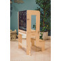 Torre Montessori 3 in 1 - Natural - Lavagna Magnetica e Convertibile in Tavolo+Sedia