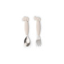 Set 2 posate antiscivolo in acciaio Tiny farm sabbia Done By Deer
