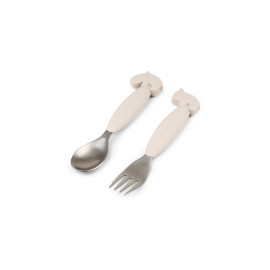 Set 2 posate antiscivolo in acciaio Tiny farm sabbia Done By Deer