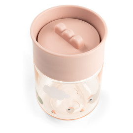 Bicchere da apprendimento con bordo per bere a 360°  gradi antigoccia rosa Done By Deer