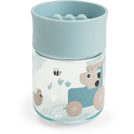 Bicchere da apprendimento con bordo per bere a 360°  gradi antigoccia blu Done By Deer