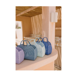 Borsa vintage in plastica blu brezze