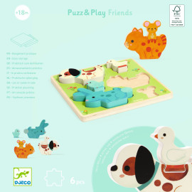 Puzzle incastro puzz and play friends Djeco