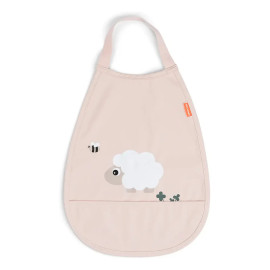Bavaglia impermeabile con tasca Tiny farm rosa Done By Deer