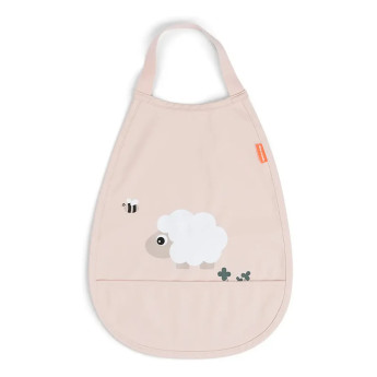 Bavaglia impermeabile con tasca Tiny farm rosa Done By Deer