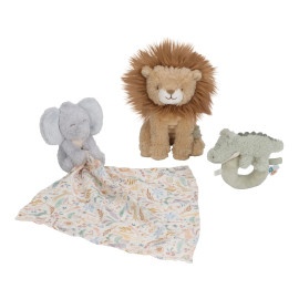 Set regalo sonaglio, doudou, peluche Safari Little Dutch