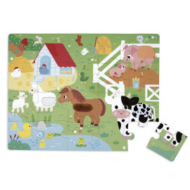 Puzzle gigante  tattile fattoria 20 pz Janod