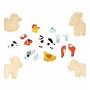 Puzzle progressivi fattoria con cornice 4 pz Janod