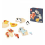 Puzzle progressivi fattoria con cornice 4 pz Janod