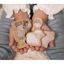 Set trenino in legno con accessori fattoria Little Dutch