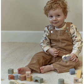 Secchiello 50 mattoncini in legno Safari Little Dutch