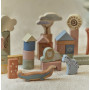 Secchiello 50 mattoncini in legno Safari Little Dutch