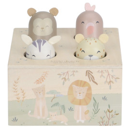 Scatolina animaletti pop up in legno Safari Little Dutch