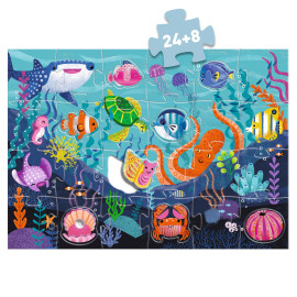 Puzzle gigante il mare 24+8 pz Djeco