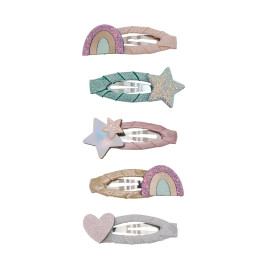 Set 5 mollette rainbow hair mini clips Mimi & Lula