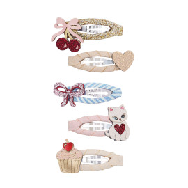 Set 5 mollette kittybow mini hair clips Mimi & Lula
