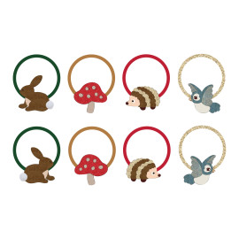 Set 8 elastici woodland pals mini hair ties Mimi & Lula