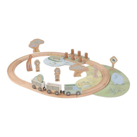 Set pista con trenino in legno safari Little Dutch