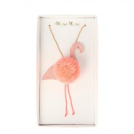Collana fenicottero pompom