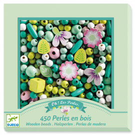 Perle in legno fiori 450 pz djeco