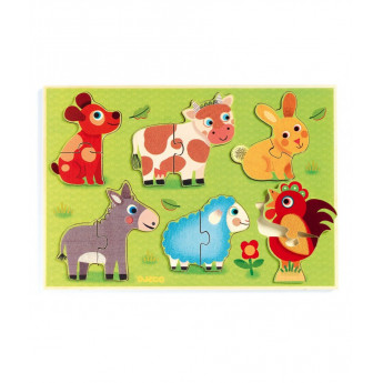 Puzzle in legno coucou cow djeco