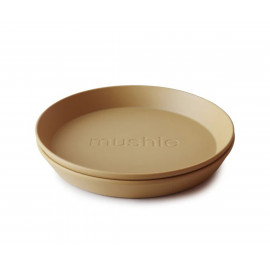 Set 2 piatti round mustard mushie