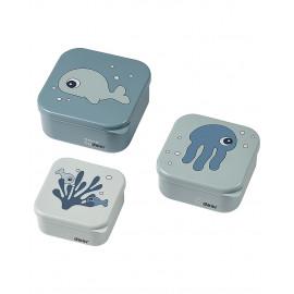 Set 3 contenitori portamerenda done by deer Sea Friends blu