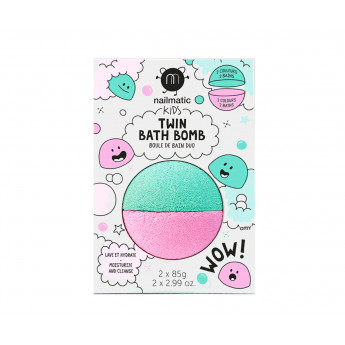 Bomba da bagno nailmatic 2 in 1 verde e rosa