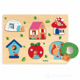 Puzzle incastri in legno coucou house Djeco