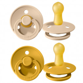 Pack 2 ciuccibibs  6-18 mesi vanilla mustard 