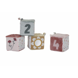 Set di 4 cubi morbidi Flowers & Butterflies Little Dutch