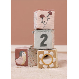 Set di 4 cubi morbidi Flowers & Butterflies Little Dutch