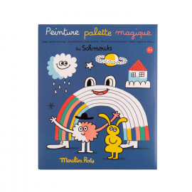 Pittura Tavolozza Magica con Pennello e Colori Les Schmouks  Moulin Roty