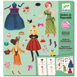 Stickers riposizionabili vesti le bambole fashion Djeco
