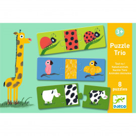 Puzzle trio animali nudi Djeco
