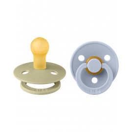 Pack 2 ciucci 0-6 mesi Kakhi/dusty blue bibs