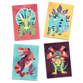 Kit creativo carte metallizzate dinosauri Djeco